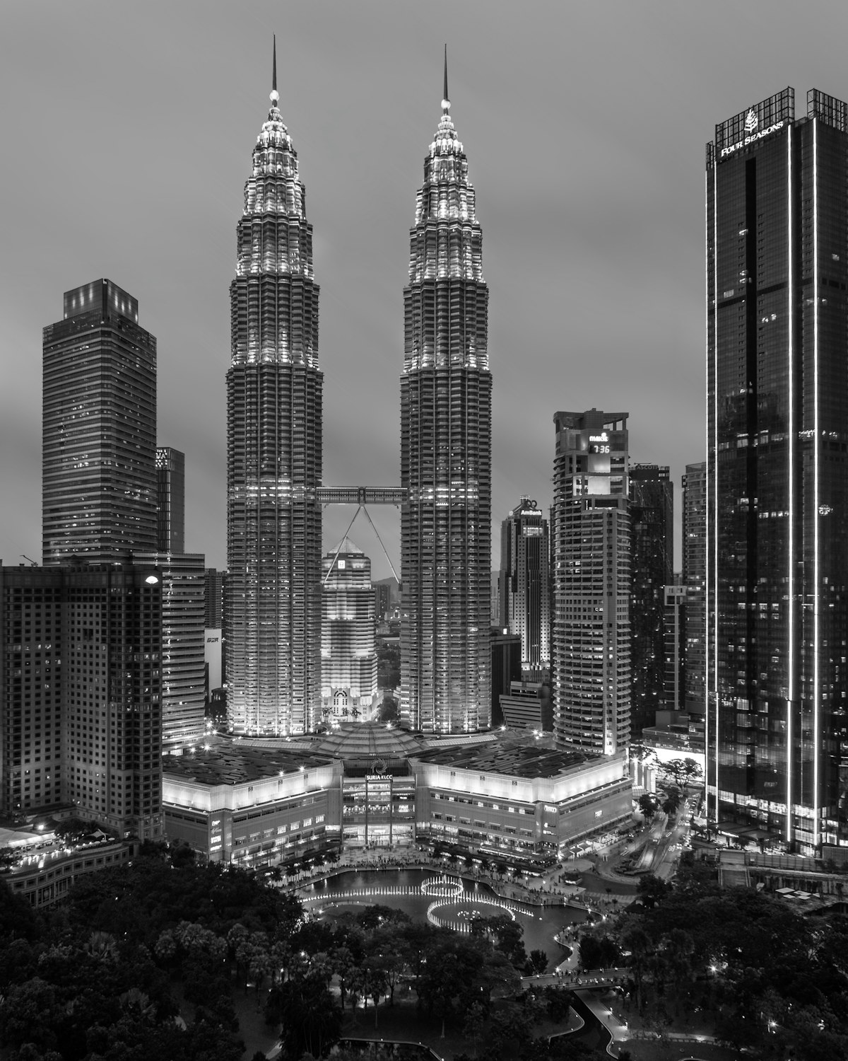 The Petronas Towers and KLCC skyline, Kuala Lumpur